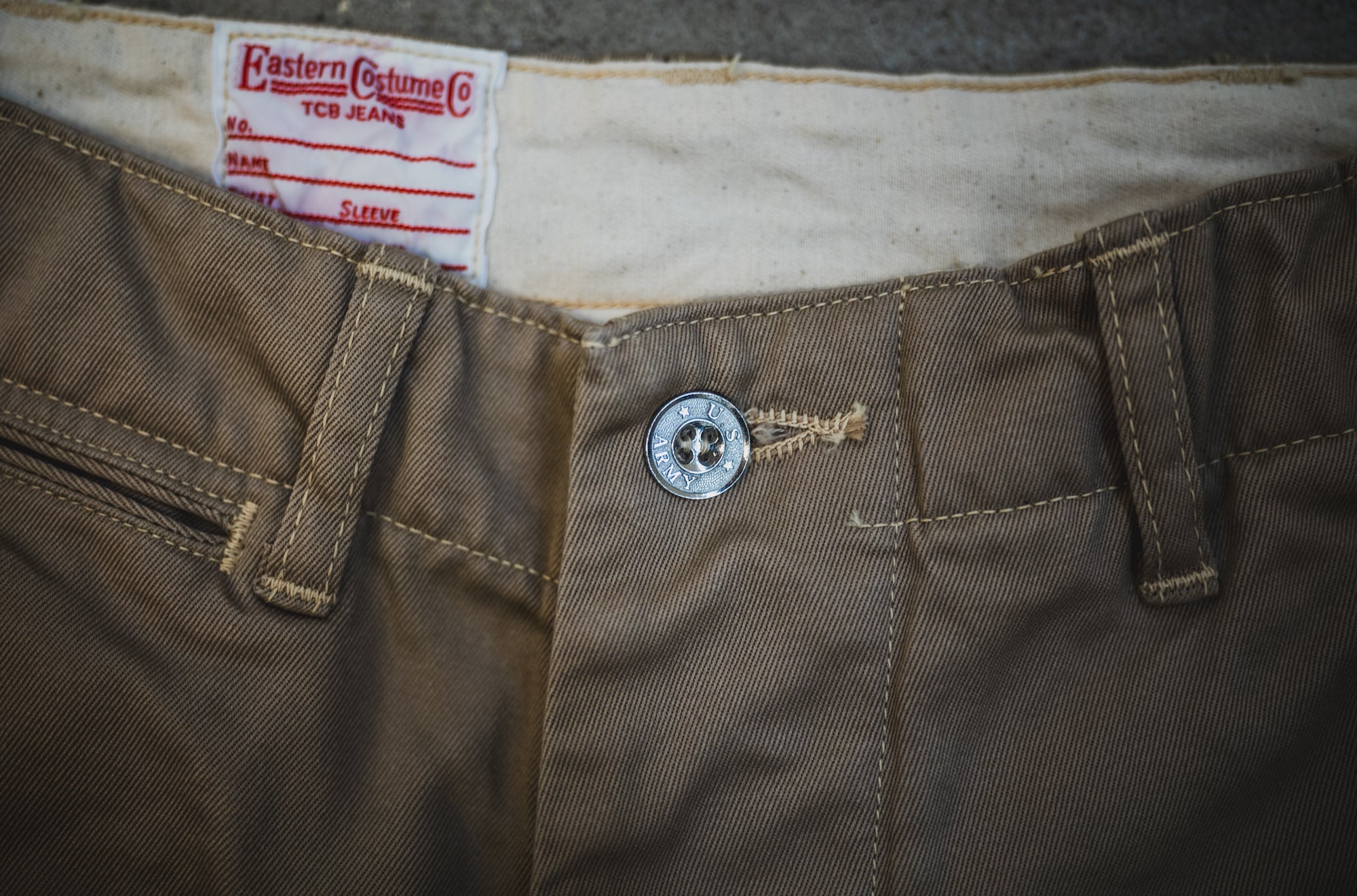 Japanese Relaxed Fit Selvedge Chino in Khaki