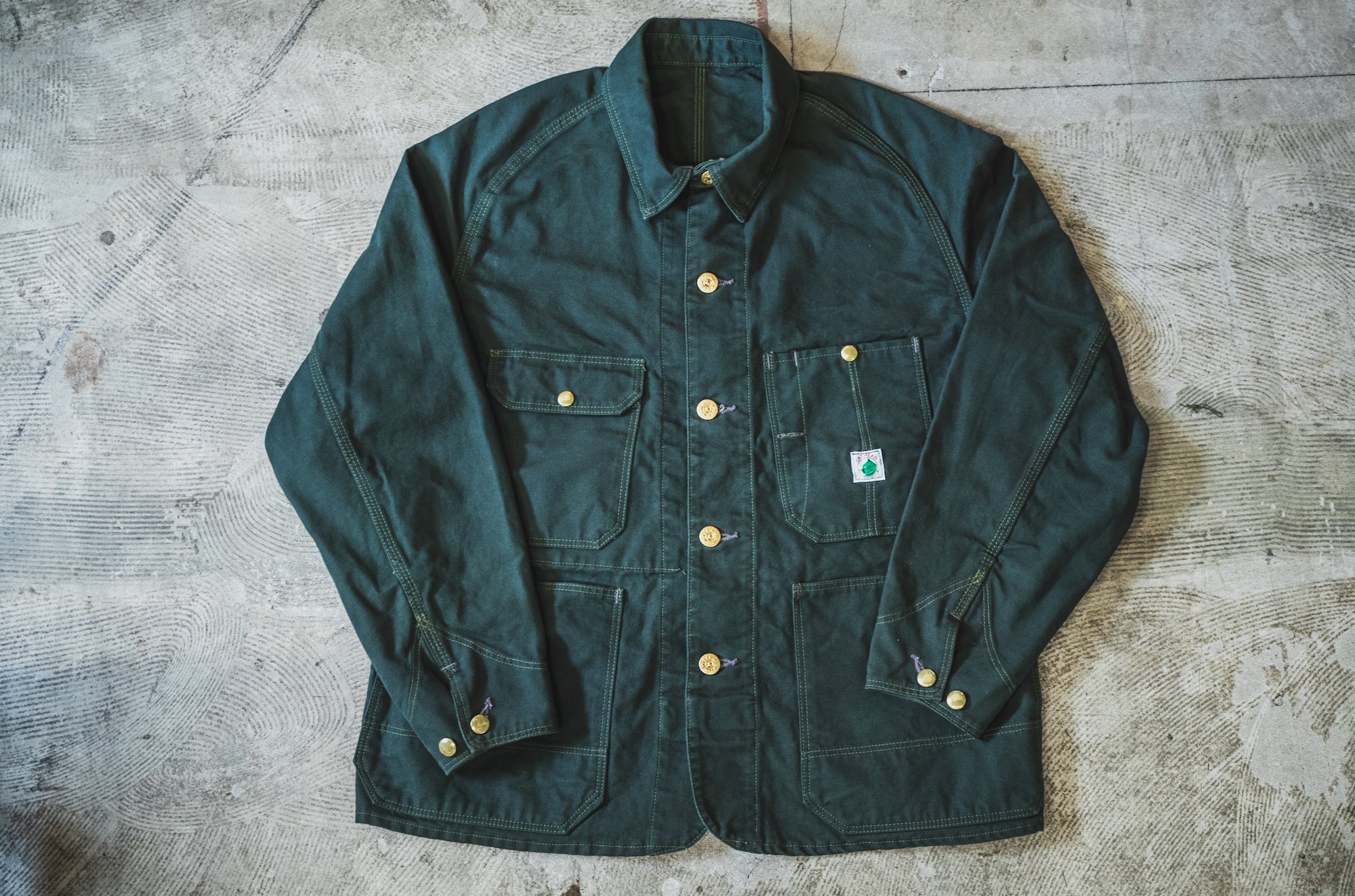 Cat Head Jacket Green Canvas