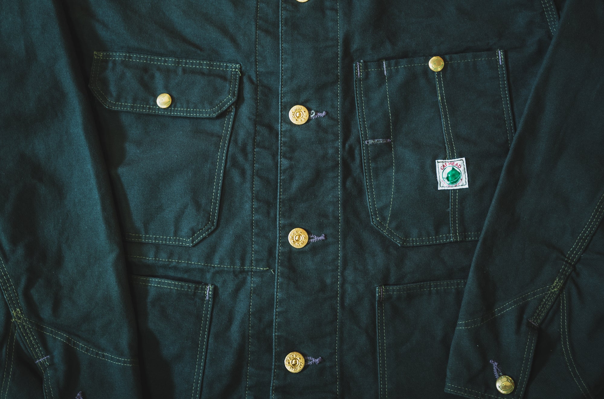 Cat Head Jacket Green Canvas