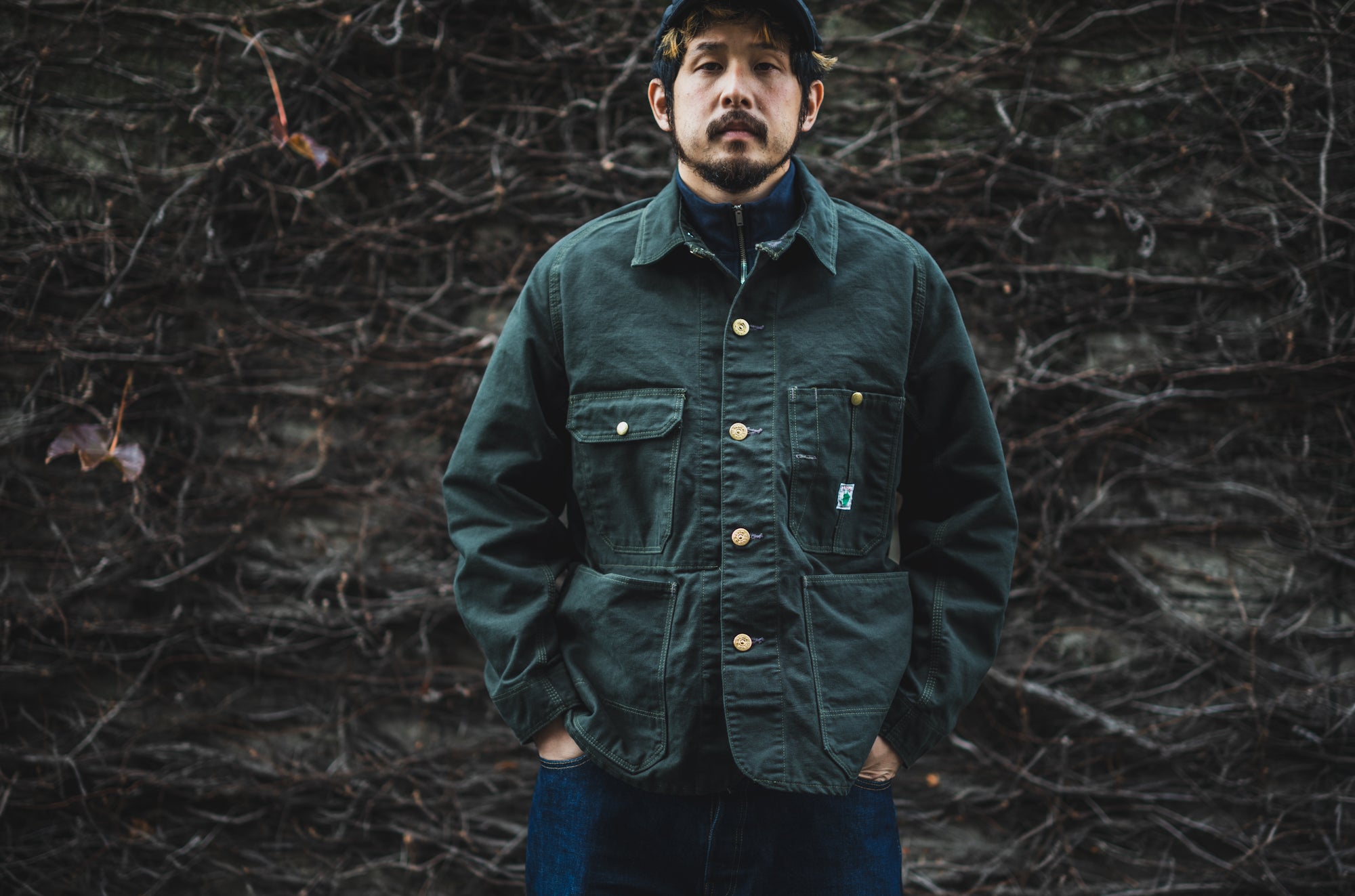 Cat Head Jacket Green Canvas